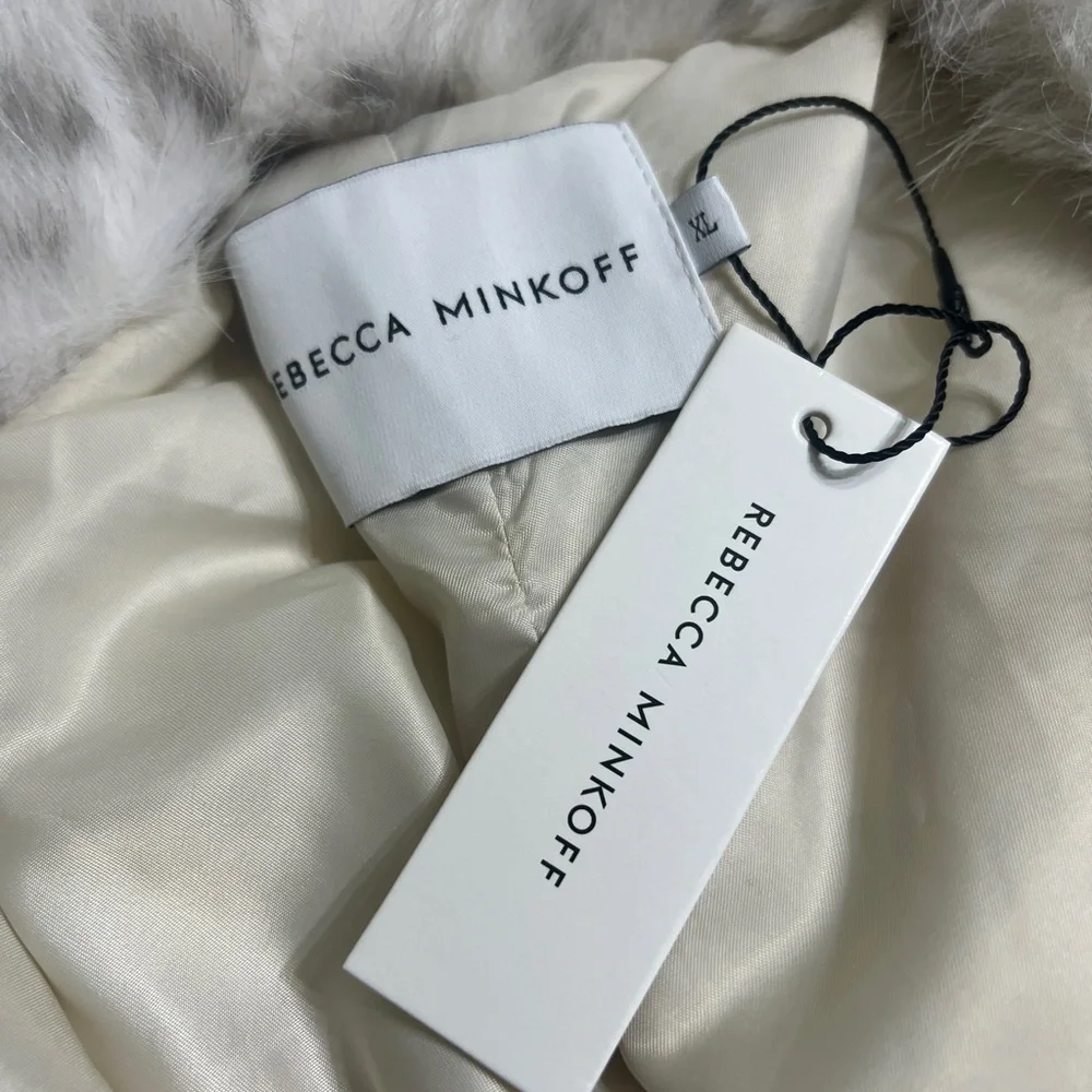 Rebecca Minkoff cropped a collar vegan Fur Jacket - Picture 7 of 8